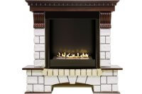 Биокамин в портале Firezo Pierre luxe Темный дуб белый